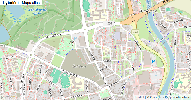 Rybniční - mapa ulice