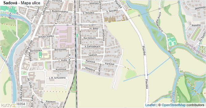 Sadová - mapa ulice