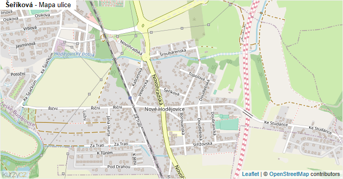 Šeříková - mapa ulice