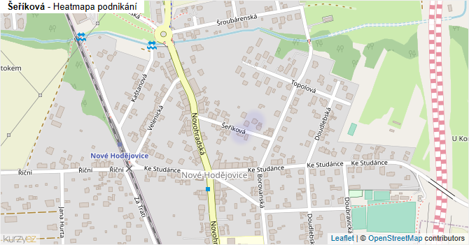 Šeříková - mapa podnikání