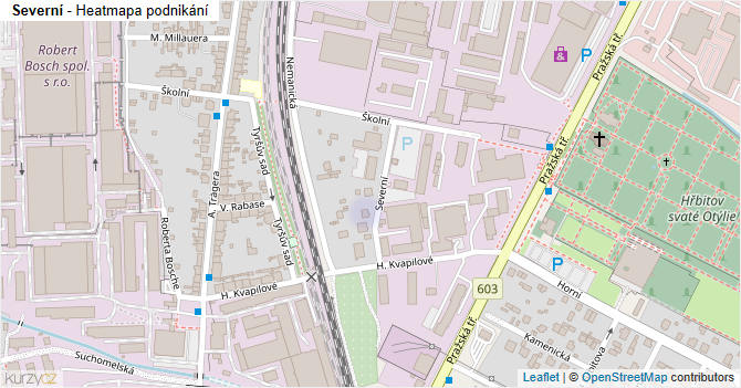 Severní - mapa podnikání