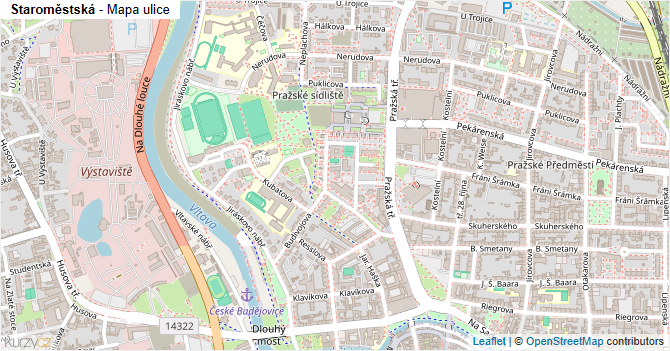 Staroměstská - mapa ulice