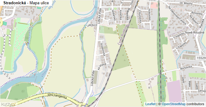 Stradonická - mapa ulice