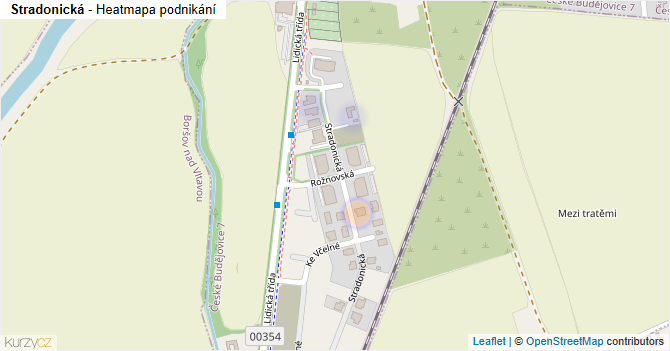 Stradonická - mapa podnikání