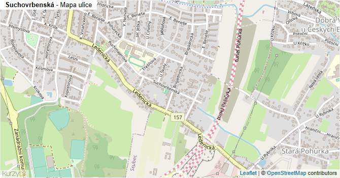 Suchovrbenská - mapa ulice