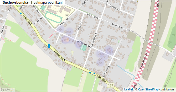 Suchovrbenská - mapa podnikání