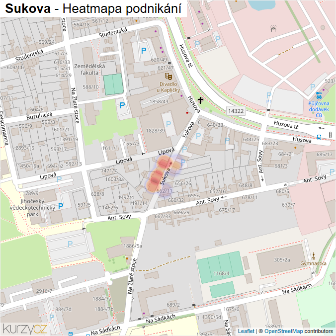 Mapa Sukova - Firmy v ulici.