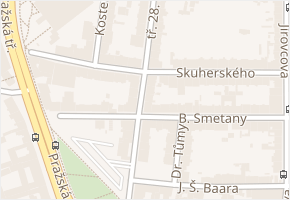 tř. 28. října v obci České Budějovice - mapa ulice
