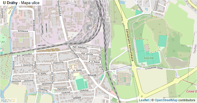 U Dráhy - mapa ulice