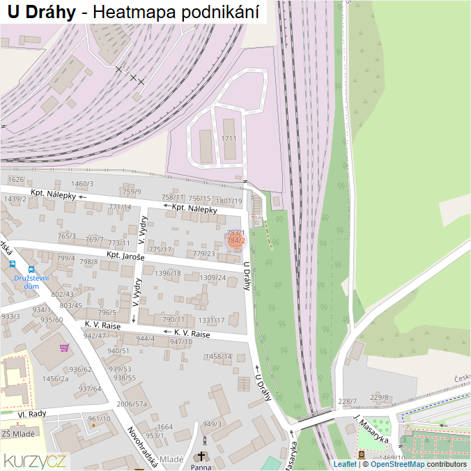 Mapa U Dráhy - Firmy v ulici.