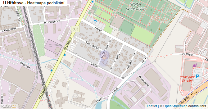 U Hřbitova - mapa podnikání