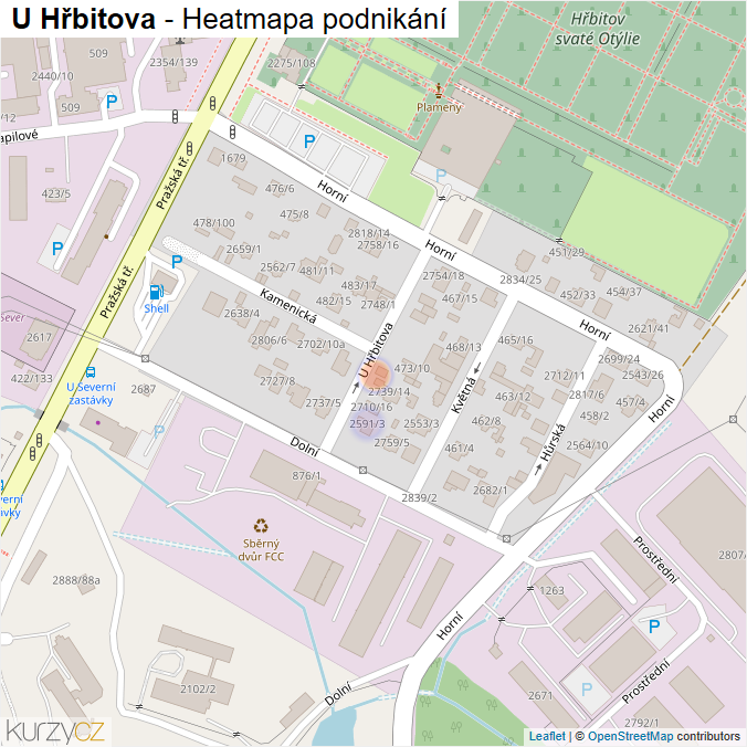 Mapa U Hřbitova - Firmy v ulici.