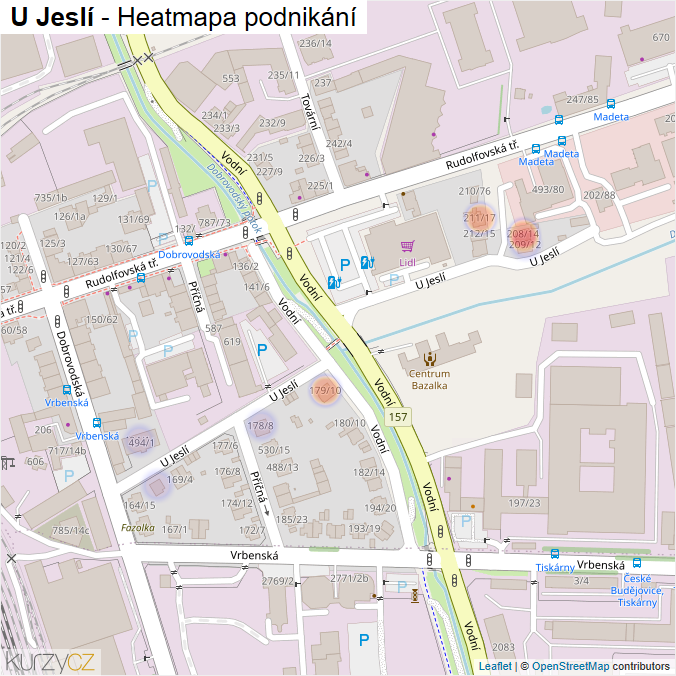 Mapa U Jeslí - Firmy v ulici.