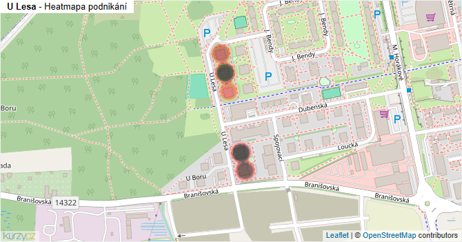 U Lesa - mapa podnikání