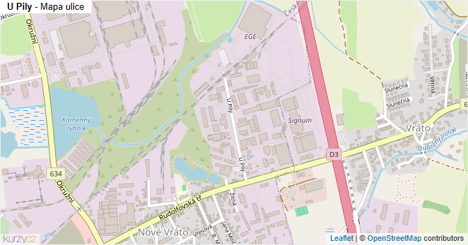 U Pily - mapa ulice