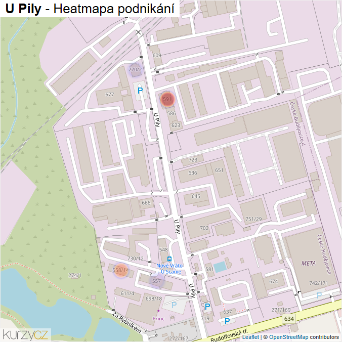 Mapa U Pily - Firmy v ulici.