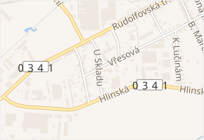 U Skladu v obci České Budějovice - mapa ulice