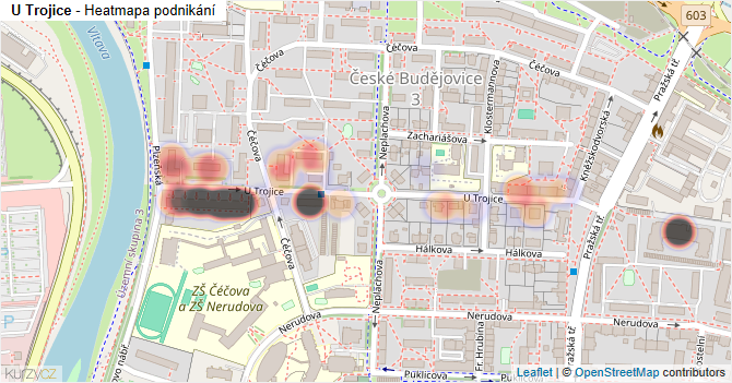 U Trojice - mapa podnikání