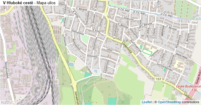 V Hluboké cestě - mapa ulice