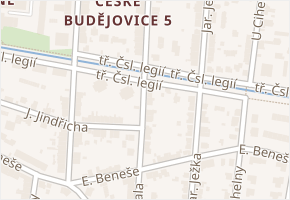 V. Nezvala v obci České Budějovice - mapa ulice