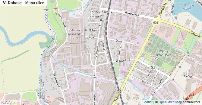 V. Rabase - mapa ulice