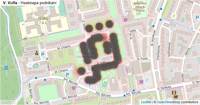 V. Volfa - mapa podnikání