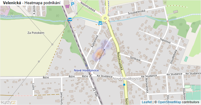 Velenická - mapa podnikání