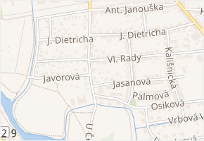 Vl. Rady v obci České Budějovice - mapa ulice