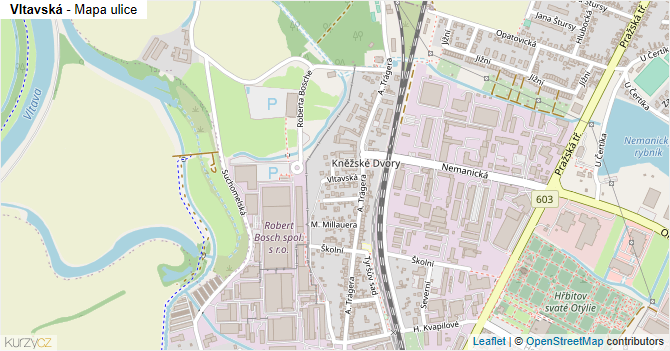 Vltavská - mapa ulice