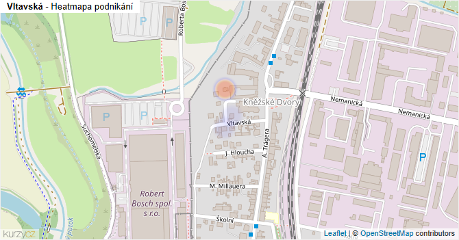 Vltavská - mapa podnikání