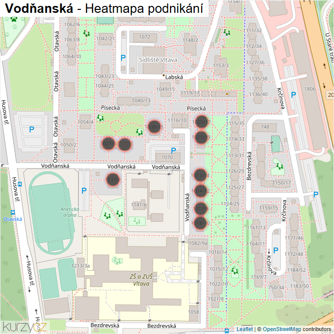 Mapa Vodňanská - Firmy v ulici.