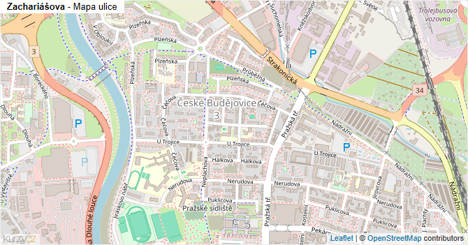 Zachariášova - mapa ulice