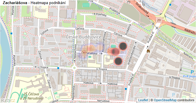 Zachariášova - mapa podnikání