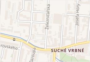 Železničářská v obci České Budějovice - mapa ulice