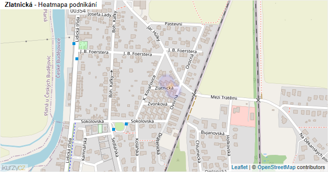 Zlatnická - mapa podnikání