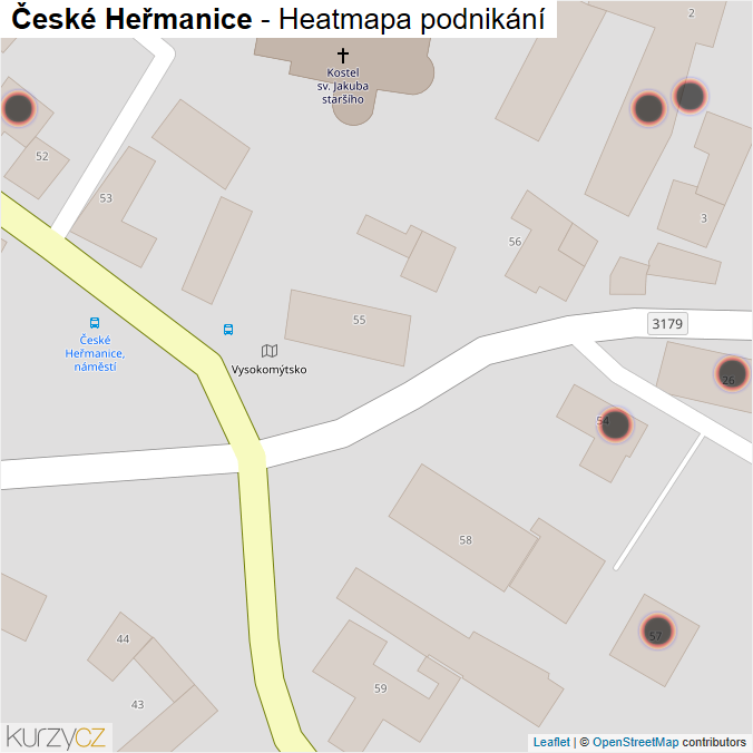Mapa České Heřmanice - Firmy v obci.