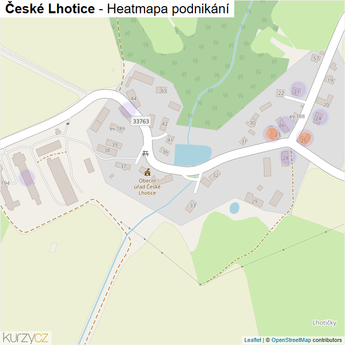 Mapa České Lhotice - Firmy v části obce.