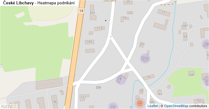 České Libchavy - mapa podnikání