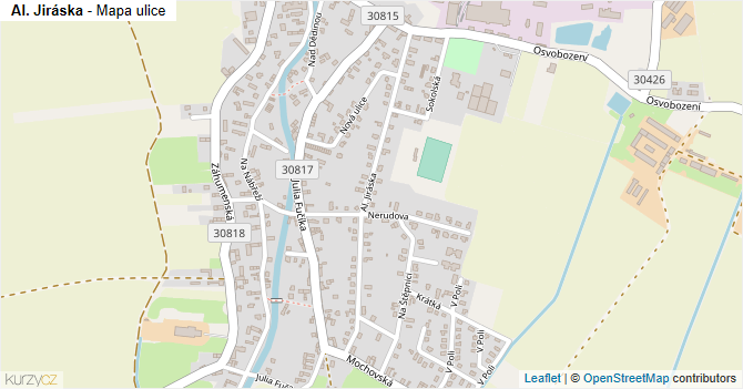 Al. Jiráska - mapa ulice