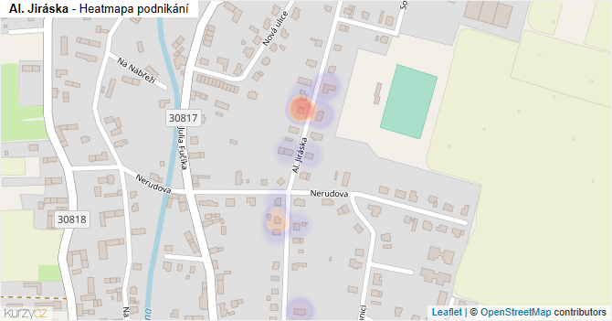 Al. Jiráska - mapa podnikání