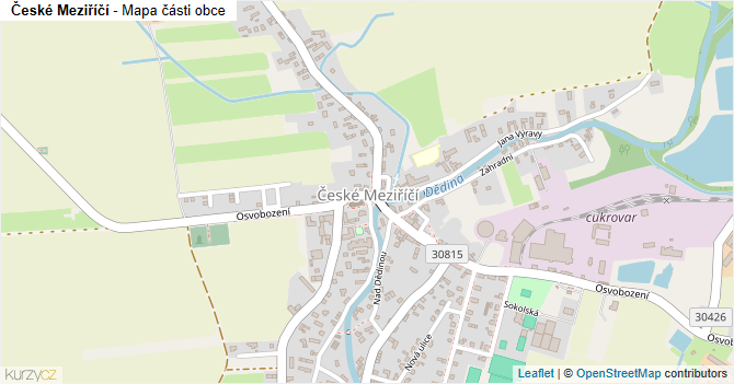 České Meziříčí - mapa části obce