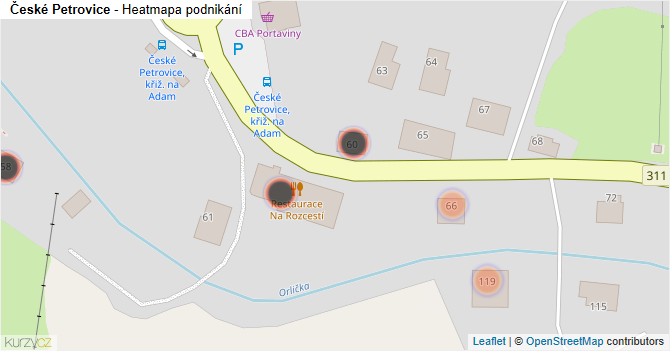 České Petrovice - mapa podnikání