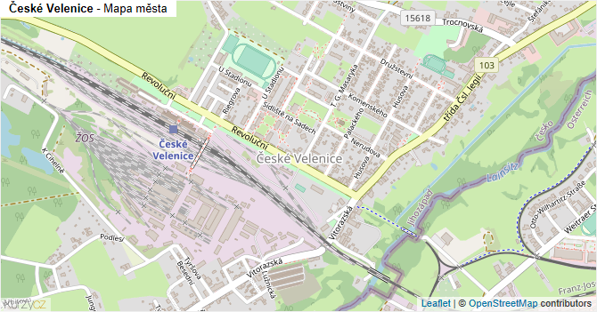 České Velenice - mapa města