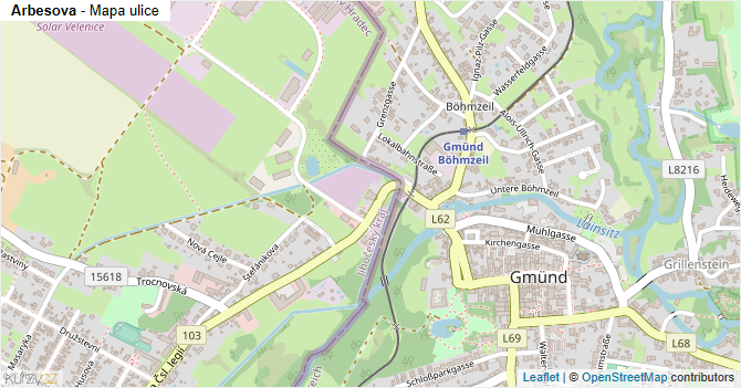 Arbesova - mapa ulice