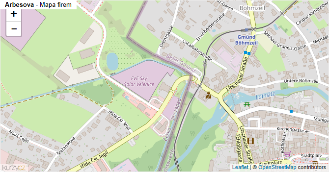 Arbesova - mapa firem