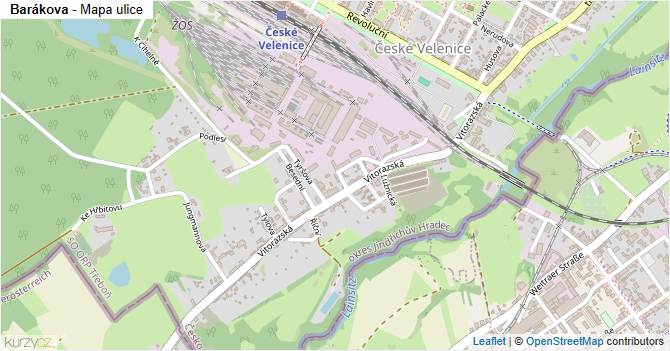 Barákova - mapa ulice