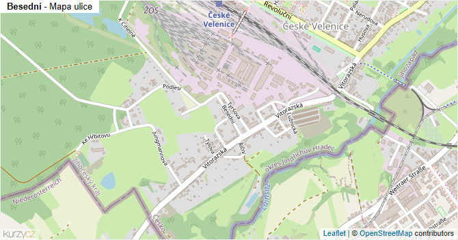 Besední - mapa ulice