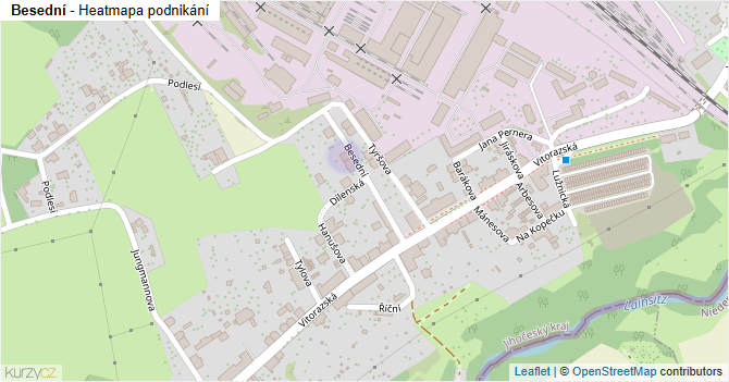 Besední - mapa podnikání