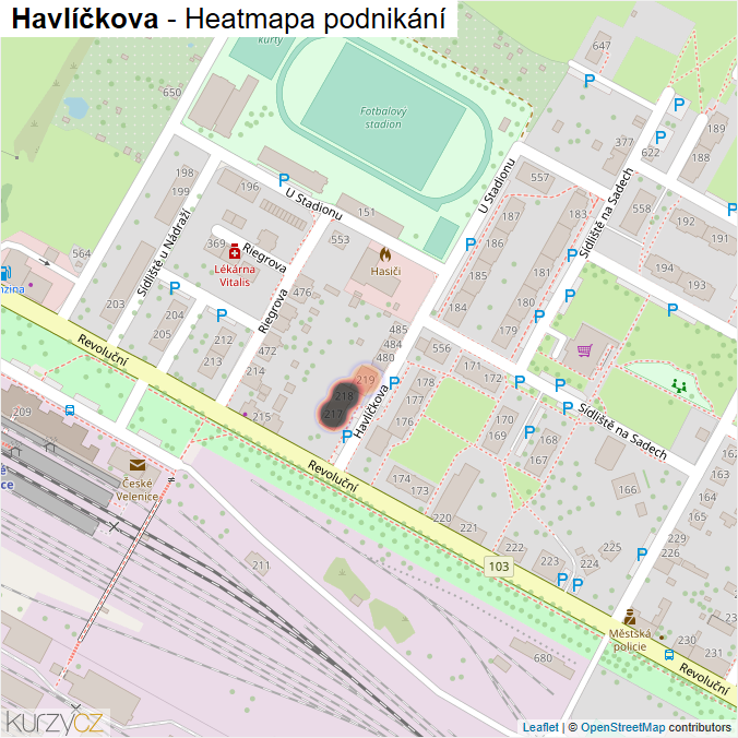 Mapa Havlíčkova - Firmy v ulici.