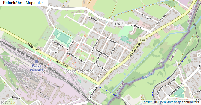 Palackého - mapa ulice
